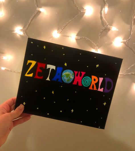 Zeta Tau Alpha, Zeta, ZTA, Sorority, AstroWorld, Travis Scott Zta Canvas, Sorority Canvas Paintings, Big Little Canvas, Big Little Basket, Alpha Designs, Sorority Canvas, Canvas Letters, Sorority Big Little, Sorority Crafts