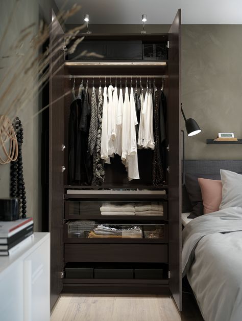 Ideas De Closets, Dressing Ikea, Armoire Pax, Pax System, Wardrobe Systems, Ikea Pax Wardrobe, Pax Wardrobe, Painted Drawers, Ikea Storage