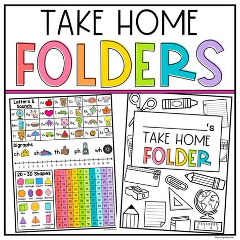 Take Home Folder Covers, Labels & Math and Literacy Sheets | Homework Helper 2nd Grade Homework Folder, 2nd Grade Take Home Folder, Pre K Take Home Folders, Preschool Folders Take Home, Homework Folder Cover Editable Free, Home Folders Ideas, Kindergarten Take Home Folders, Take Home Folder Cover, Homework Folder Cover