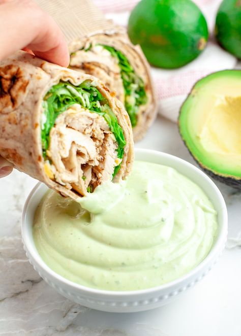 This copycat Chick-Fil-A avocado lime ranch dressing is so creamy and delicious. Great to use for salads, wraps, as a dip and more. Made with avocado, mayonnaise, lime juice and seasonings, this dressing is easy to make and tastes just like the restaurants. Avocado Lime Ranch Dressing Chick Fil A, Avacado Lime Dressing, Avocado Lime Ranch, Avocado Ranch Dressing Recipe, Avocado Mayonnaise, Avocado Lime Ranch Dressing, Avocado Lime Dressing, Easy Sauce Recipe, Creamy Avocado Dressing