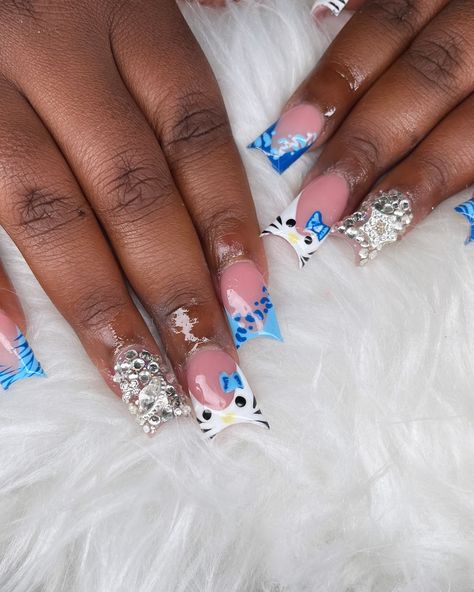 hello kitty obsessed $60 freestyle medium $70 freestyle long $50 freestyle short Hk Nails, Freestyle Nails, Long Square Acrylic Nails, Square Acrylic Nails, Acrylic Nails, Hello Kitty, Kitty, Nails, Pins