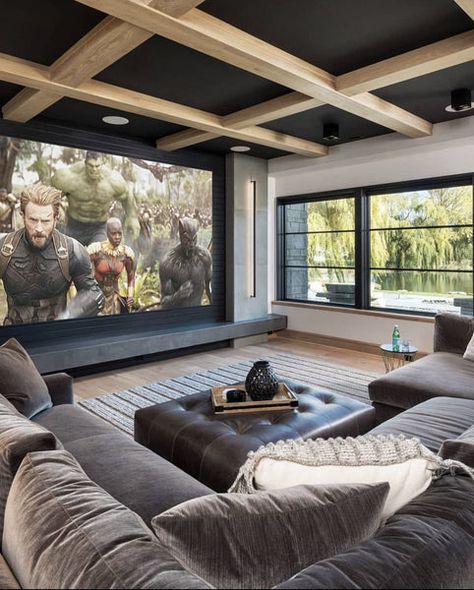 Home Theater Room Design, Theater Room Design, Media Room Design, Home Cinema Room, Home Theater Decor, Sala Grande, Interior Design Per La Casa, Home Theater Rooms, Home Theater Design