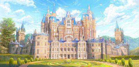 Anime Houses, Castle House Design, 30 Day Art Challenge, Casa Anime, Anime House, Anime Places, Episode Backgrounds, Castle Art, Dark Anime Guys