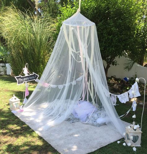 Fairy Tent Diy, Fairy Canopy, Fairy Tent, Diy Tent, Fairy Garden Party, Nature Baby Shower, Fairy Party, Shower Themes, Sunrooms