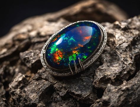 The Enigmatic Black Opal: A Gemstone of Extraordinary Value Black Opal Aesthetic, Opal Aesthetic, Mineral Identification, Kutch Embroidery, Adventure Zone, Rock Tumbler, Black Opal Stone, Types Of Opals, Minerals And Gemstones