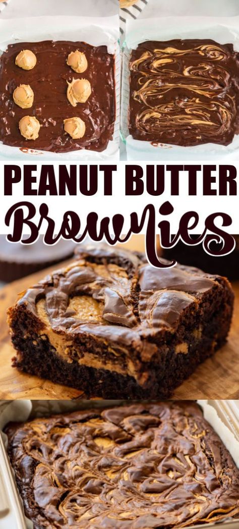 Brownie Mix Ins, Reese's Desserts, Loaded Brownies, Brownie Business, Peanut Butter Desserts Easy, Peanut Butter Brownies Recipe, Super Easy Dessert, Brownies Fudgy, Brownies Recipes