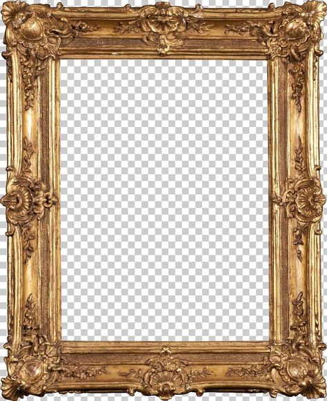 Photo Frame Design Graphic, Photo Frame Drawing, Vintage Frame Png, Old Photo Frame, Gold Frame Png, Vintage Gold Frame, Art Border, Picture Borders, Vintage Photo Frame