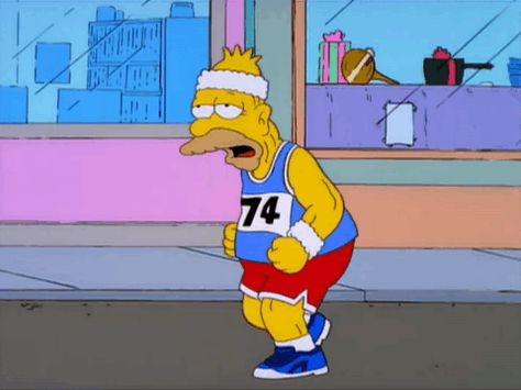 How to Run a Marathon (As Told Through Simpsons Memes)  http://www.runnersworld.com/fun/how-to-run-a-marathon-as-told-through-simpsons-memes?utm_source=facebook.com Run Meme, Running Meme, Running Cartoon, Running Memes, Run A Marathon, Running Gif, 90s Pop Culture, Running Humor, Playlist Covers