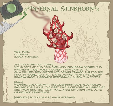 James Gifford, Fictional Disease Art, Dungeon Master's Guide, D D Items, Magic Herbs, Dnd 5e Homebrew, Dnd Dragons, Fantasy Props, Dnd Monsters