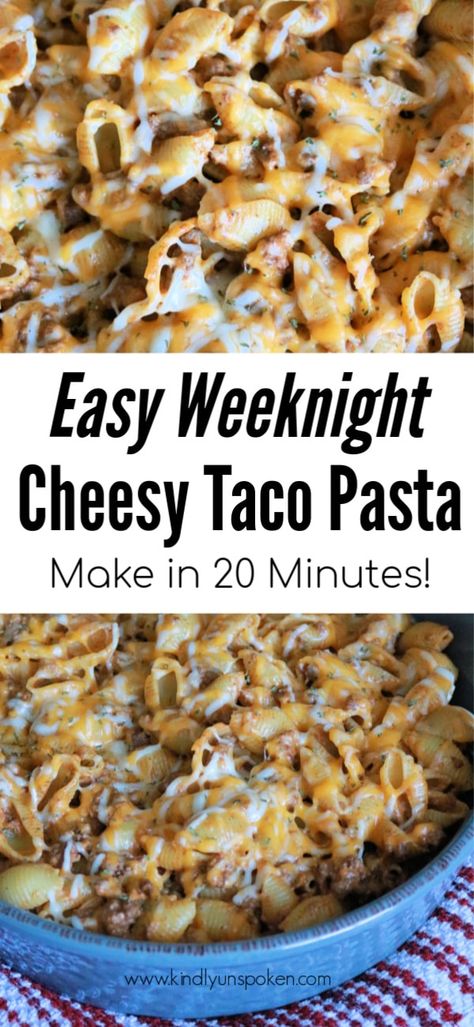 Creamy Taco Pasta, Pasta With Beef, Taco Pasta Recipe, Cheesy Taco Pasta, Taco Pasta Recipes, Taco Pasta, Fast Dinner Recipes, Delicious Pasta, Pasta Dinner Recipes