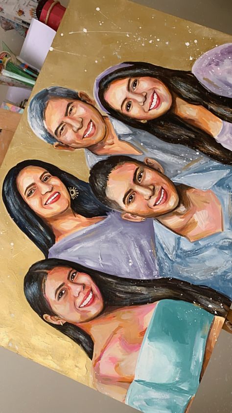 #family #familyportrait #familypainting #painting #acrylic #acryliconcanvas Family Art Portrait, Family Portrait Acrylic Painting, Acrylic Family Portrait, Canvas Painting Ideas People, Family Portrait Painting Ideas, Family Painting Ideas, Family Acrylic Painting, Large Family Portraits, Silhouette Family