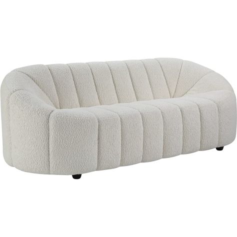 PRICES MAY VARY. Curved Sofa Tight Seat & Back Cushion Full Foam Seat Wooden Inner Frame Material:Wood(Larch), Plywood, Teddy Sherpa, Foam, Cream Couch, Wooden Frame Sofa, Comfy Couch, Sofa Frame, Acme Furniture, Black Sofa, Curved Sofa, White Sofas, Upholstered Sofa