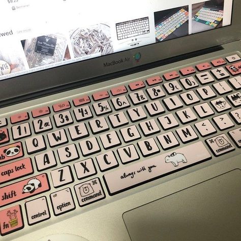 Laptop Keyboard Painting Ideas, Keyboard Painting, Macbook Air Stickers, Desktop Wallpaper Macbook, Keyboard Decal, Laptop Case Stickers, Laptop Decoration, Macbook Desktop, Keyboard Stickers