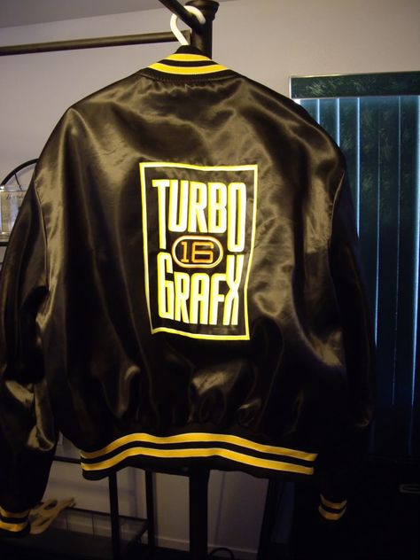 TurboGrafx 16 sports jacket Turbo Grafx 16, Arcade Console, Turbografx 16, Game Graphics, Computer Game, 21 Savage, Retro Video, Retro Video Games, Game System