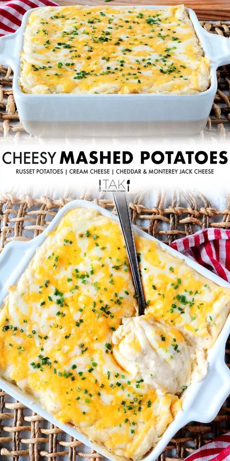 Easy Potato Casserole, Cheesy Mashed Potatoes Recipe, Potatoes Mashed, Cream Cheese Potatoes, Bacon Ranch Potatoes, Cheese Mashed Potatoes, Mashed Potato Casserole, Loaded Mashed Potatoes, Cheese Cheddar