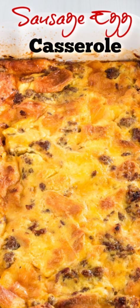 Breakfast Sausage Bake One Pan, Hot Dog Bun Breakfast Casserole, Sausage And Egg Casserole Easy, Sausage And Egg Bites, Crockpot Egg Bake, Sausage And Eggs Breakfast, Sausage Casserole Breakfast, Sausage Egg Cheese Casserole, Egg Sausage Casserole