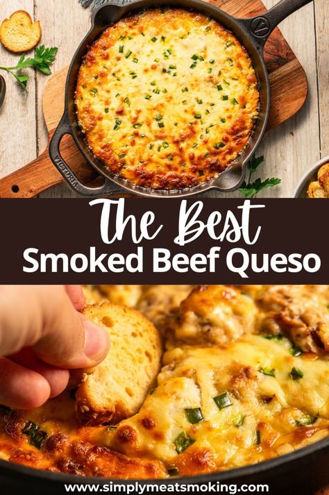 Enjoy a tasty and easy queso dip with this smoked beef queso. Made with ground beef and real cheese, this dip is perfect for parties and gatherings. You can cook it on the smoker or in a skillet for that delicious smoky flavor. With recipes for both Velveeta and homemade queso, you'll find the perfect dip for any occasion. This cheesy appetizer will be a hit. Save the recipe for later Queso Without Velveeta, Queso Dip With Ground Beef, Beef Queso Dip, Easy Queso Dip, Dip With Ground Beef, Smoked Queso Dip, Easy Queso, Smoked Queso, Queso Dip Recipes