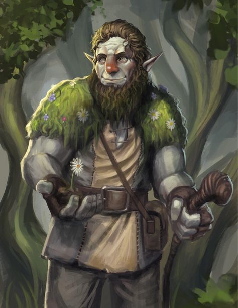 Thicket the Firbolg Druid Firbolg Druid, Dnd Druid, Fantasy Races, Dungeons And Dragons Characters, Dnd Art, Wow Art, Fantasy Rpg, Dnd Characters, Character Portraits