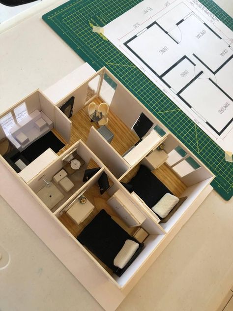 Maquette Architecture Models, Maquette Architecture Ideas, Architectural Maquette, Interior Architecture Sketch, 3d Floor Plans, Cardboard Model, Furniture Design Sketches, Concept Models Architecture, Architecture Portfolio Design