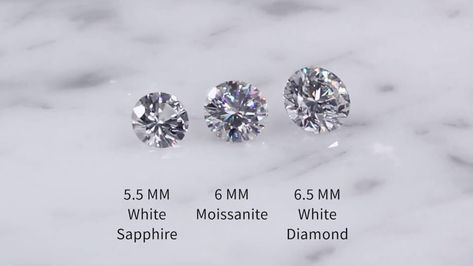 White sapphires and cubic zirconia are almost similar in appearance and people can confuse between the two. However, if you look closely and go by the stats, it can be found that cubic zirconia and white sapphire are different from one another in spite of having quite a few similarities. There are some basic differences Comparison Video, Diana Ring, Moissanite Vs Diamond, White Sapphire Engagement Ring, White Sapphire Ring, Diamond Alternatives, Forever One Moissanite, Which Is Better, Vs Diamond