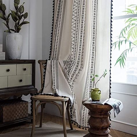 Cream Curtains, Linen Curtain Panels, Pocket Window, Tassel Curtains, Country Curtains, Boho Curtains, Floral Curtains, Darkening Curtains, Dining Living Room