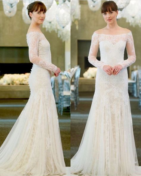 Boat Neck Wedding Gown, Boat Neck Lace Wedding Dress, Lace Boat Neck Wedding Dress, Persian Wedding Dress, Wedding Gowns Mermaid Lace, Boat Neck Wedding Dress, Twilight Wedding, Wedding Movies, Long Sleeve Wedding Dress Lace