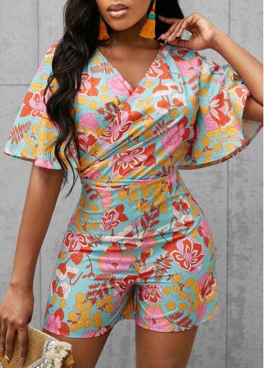 Size:S;Color:Mint Green;Size:XL;Size:L;Size:M;Size:XXL;Style:Elegant;Decoration:Tie;Neckline:V Neck;Season:Summer;Occasion:Party;Fit Type:Regular;Clothing Length:Mini;Color Scheme:Green;Package Contents:1 X Romper;Sleeve's Length:Short Sleeve;Washing Instructions:Hand Wash /Machine Washable;Composition:95% Polyester, 5% Spandex;Pattern Type:Floral; Easy Braided Hairstyles, Casual Chic Outfits, 2piece Outfits, Chic Dress Classy, Jumpsuits And Rompers, Short African Dresses, Rompers For Women, Hairstyles Braided, African Fashion Women Clothing