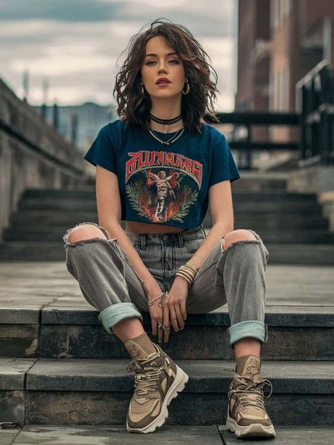 Fall Edgy Outfits, Fall Grunge Outfits, Tomgirl Outfit, Vintage Grunge Outfits, Edgy Outfits Grunge, Grunge Portrait, Grunge Fall Outfits, Grunge Outfits Fall, 90s Grunge Outfits