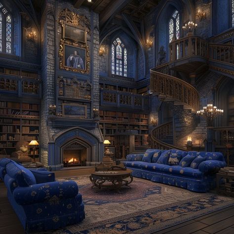 Fantasy Home Aesthetic, Hogwarts Common Rooms Ravenclaw, Fantasy Common Room, Hogwarts Ravenclaw Common Room, Ravenclaw Common Room Hogwarts Legacy, Raven Claw Common Room, Ravenclaw Library, Ravenclaw Common Room Bedrooms, Ravenclaw Common Room Aesthetic