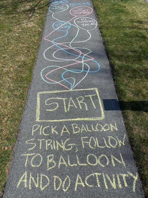 Interactive Sidewalk Chalk Art, Chalk Activity Path, Group Workouts, Chalk Activities, Fun Chalk Art, Halloween Breakfast, Chalk Ideas, Sidewalk Chalk Art, Summer Fun For Kids