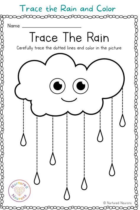 Prewriting Worksheets, Weather Activities Preschool, Pencil Skills, Line Tracing Worksheets, Weather Worksheets, Preschool Weather, Prewriting Skills, Weather Crafts, Weather Theme