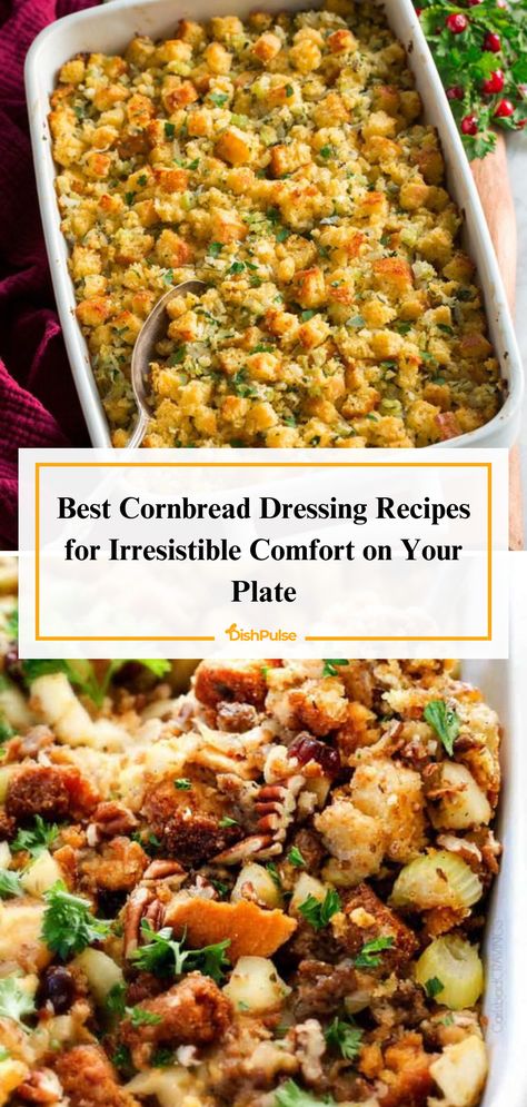 Craving cornbread dressing that steals the spotlight?   We got you! 22 irresistible recipes to make your side dish the star of the show.  ⭐️ 


#DishPulse#Thanksgiving #ComfortFood #CornbreadDressing #DressingLove #HolidayFeast #FallVibes  #Foodie Thanksgiving Dressing Recipes Best, Black Folks Cornbread Dressing, Homemade Cornbread Stuffing Recipe, Best Cornbread Dressing Recipe, Thanksgiving Dressing Recipes, Best Thanksgiving Dressing, Best Cornbread Dressing, Seafood Dressing, Easy Southern Cornbread