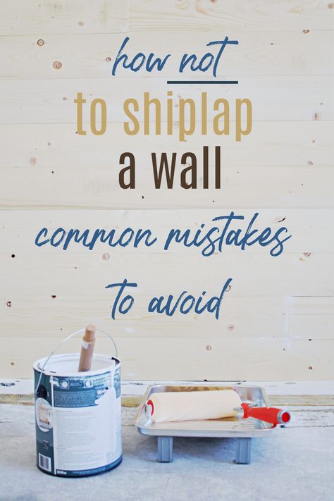 Avoid these common mistakes when you shiplap a wall. Doing the faux shiplap trend or real, make sure to avoid these little issues. #shiplap #shiplapissues Full Wall Shiplap, Trimming Shiplap Walls, Shiplap Small Wall, Trimming Out Shiplap Walls, Shiplap Breezeway, How To Stagger Shiplap Walls, How To Shiplap A Wall, How To Trim Shiplap Walls, Diy Cheap Shiplap Wall