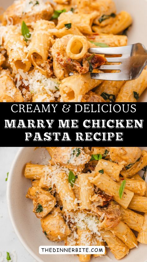 Discover the magic of a quick yet satisfying recipe with our Marry Me Chicken Pasta! This creamy, flavorful, and delicious dish can be whipped up in just 30 minutes – the perfect solution for those busy weeknights or spontaneous dinners. Get ready to impress your loved ones with this delightful pasta recipe! Marry Me Chicken Pasta, Marry Me Chicken, Creamy Pasta Dishes, Pasta Dinners, Pasta Dinner Recipes, Chicken Pasta Recipes, Recipe 30, Health Dinner Recipes, Easy Pasta Recipes