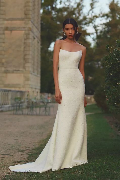 Anthropologie Wedding Dress, Tweed Wedding, Bhldn Wedding Dress, Strapless Wedding Gown, Georgia Dress, Anthropologie Wedding, Plus Size Wedding, Dream Wedding Dresses, Gown Wedding Dress