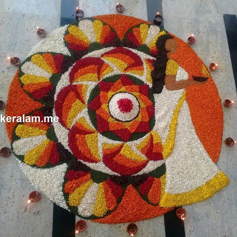 Onapukalam Design, Best Onam Pookalam Design, Onam Paintings Ideas, Flower Rangoli For Onam, Onam Flower Rangoli Design, Onam Pukalam Design, Onam Kolam Designs, പൂക്കളം Design, Pookkalam Designs Onam For Competition