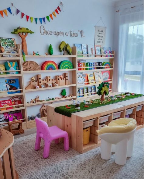 Small Playroom, Indoor Playroom, Kids Rooms Inspo, Daycare Room, Baby Playroom, Montessori Playroom, Basement Playroom, Toddler Playroom, Kids Playroom Decor