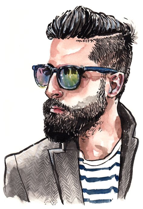 Week of Dressed To Ill on the Daily Fashion Project.  That beard though...  http://sunflowerman.com/daily-fashion/week-of-dressed-to-ill Men's Fashion Illustration, Fashion Sketches Men, Beard Art, Mens Fashion Illustration, Man Illustration, Bearded Man, Seni Cat Air, Fashion Project, Guy Drawing