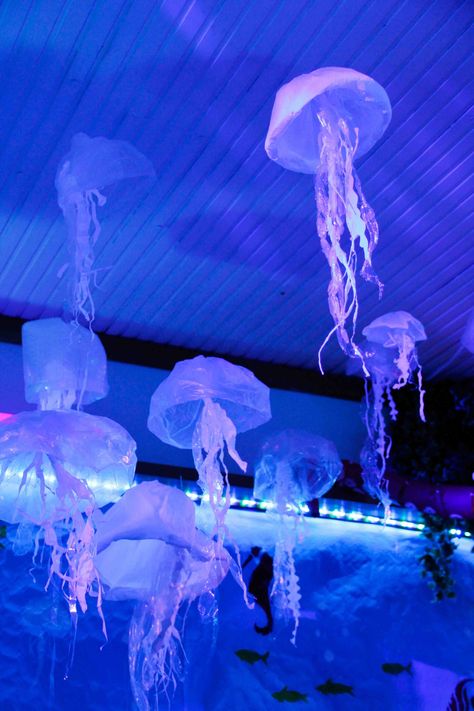 Under The Sea 18th Birthday Party, Aquatic Party Theme, Under Water Theme Decorations, Shark Theme Wedding, Avatar Theme Party Decor, Ocean Decor Party, Underwater Quinceanera, Under The Sea Xv Theme, Mermaid Dance Party