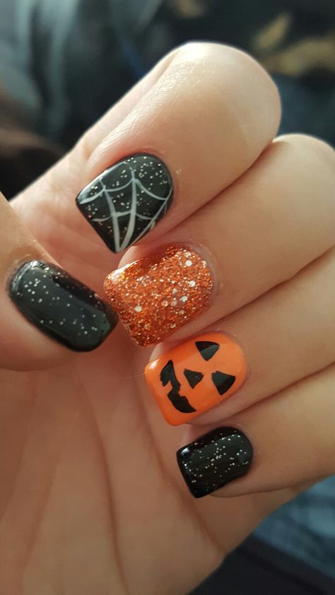 Halloween Nails Diy, Nail Art Halloween, Holloween Nails, Halloween Nails Easy, Halloween Acrylic Nails, Fall Gel Nails, October Nails, Cute Gel Nails, Halloween Nail Designs