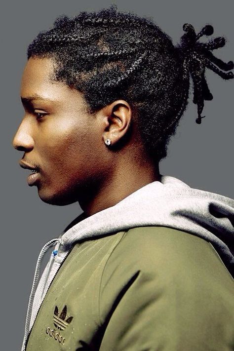 ASAP Rocky Braids: How to Get Hair Like Rocky Braids - AtoZ Hairstyles Hip Hop Hairstyles, Asap Rocky Braids, Man Bun Hairstyles, Braids Pictures, Black Men Haircuts, Black Men Hairstyles, Mens Braids, Corte De Cabelo Masculino, Asap Rocky