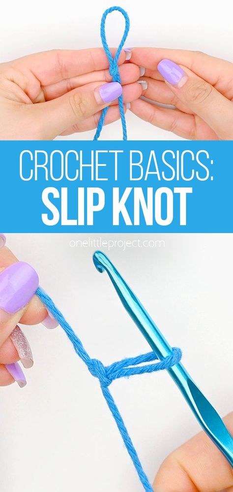 Crochet Basics: Learn how to tie a slip knot! This simple crochet (and knitting!) technique is an easy way to anchor your yarn to your hook. Whether you're a crochet beginner or an experienced crocheter looking for a refresher, our simple step-by-step photo and video tutorials for how to make a slip knot are SO EASY to follow! Have fun mastering this crochet basic before moving on to the next steps in your crochet project. Tie A Slip Knot, Slip Knot Crochet, Learn Crochet Beginner, Beginning Crochet, Crochet Dinosaur Patterns, Crochet Beginner, Crochet Stitches Free, Slip Knot, Knots Tutorial