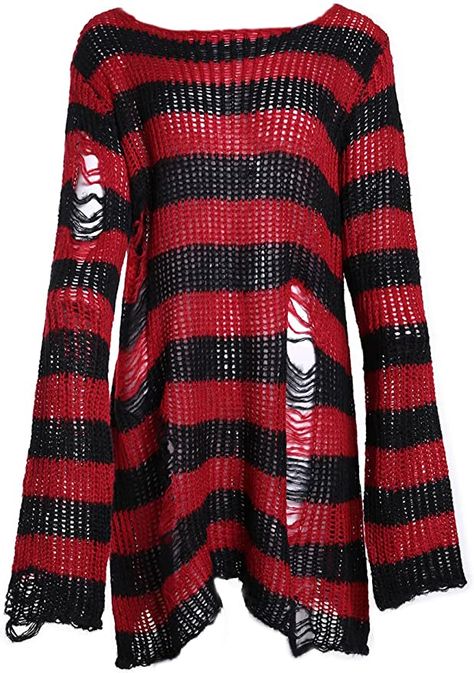 Retro Summer Outfits, Ripped Sweater, Longline Sweater, Dress Tops, Loose Knit Sweaters, Sweater For Women, Long Pullover, Long Sleeve Pullover Sweater, Goth Punk