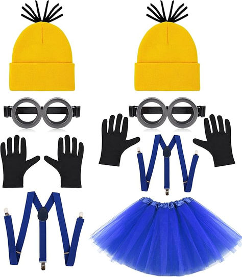 Minion Costume Accessories for Adult Couples Easy Minion Costume, Adult Minion Costume Diy, Minion Family Costume, Minion Costumes Diy, Minion Costumes Women's, Minion Diy Costume, Minions Halloween Costume, Girl Minion Costume, Adult Minion Costume