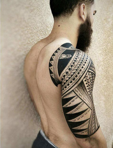 tribal-tattoo Tattoo Son, Cool Half Sleeve Tattoos, Polynesian Tattoo Designs, Samoan Tattoo, Half Sleeve Tattoos For Guys, Hawaiian Tattoo, Maori Tattoo, Tattoo Life, Half Sleeve Tattoo