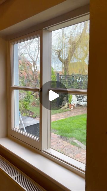 Colour Coated on Instagram: "WINDOW RESTORATION for the amazing @cottage_moor_witch 🪄🪟 This time around, it’s from the inside! All the windows in this house have secondary glazing in front of them so they’re unable to open! Imagine living like that in the summer 😭 I took it off, it needed a bit of loosening, but it opened fairly easily. There was rot in corners, on the underside of the window and the track. I cut all of it out and used @repair_care_international_uk as always to fix it. Super Finish first, followed by Dry Flex 4. Painted with @tikkurila_uk Everal 10 in Little Greene’s Clay. More to follow! 

#windowrepair #windowrestoration #restorations #periodproperty #paintintanddecorating #georgiancottage #periodrenovation #wooderwindowss #sashwindows #isleofaxholme" Recessed Window Ideas, House Front Window Design, Cottage Windows Exterior, Window Painting Ideas, Secondary Glazing, Window Restoration, Cottage Windows, Window Reveal, Portland Stone