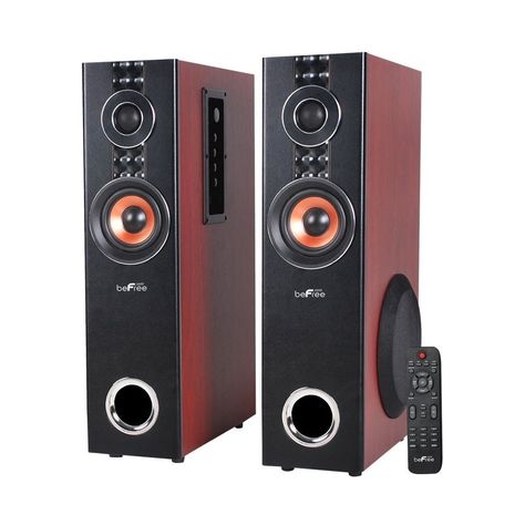 beFree Sound - 6-1/2" Powered 3-Way Floor Speakers (Pair) - Wood Floor Speakers, Home Theater Sound System, Home Entertainment Centers, Surround Speakers, Polk Audio, Tower Speakers, Sound Systems, Surround Sound Systems, Home Speakers