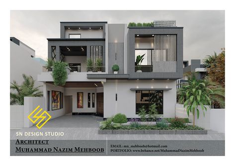 10 Marla Front Elevation, Modern Elevation, Model House, Architecture Model House, Architecture Building Design, House Modern, House Design Kitchen, Spanish House, House Elevation