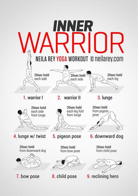 Inner Warrior Workout - Tuesday / Thursday workout Neila Rey, Být Fit, Warrior Yoga, Trening Sztuk Walki, Ashtanga Vinyasa Yoga, Warrior Workout, Latihan Yoga, Yoga Beginners, Sup Yoga