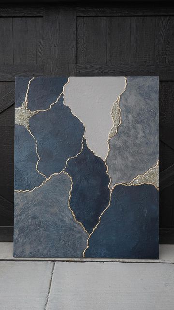 Acrylic Textured Painting Canvas, Kintsugi Painting, Gold Painting Ideas, Gold Painting Canvas, Texture Art On Canvas, Texture Canvas Painting, Gold Acrylic Painting, Textured Art Canvas, Textured Canvas Painting